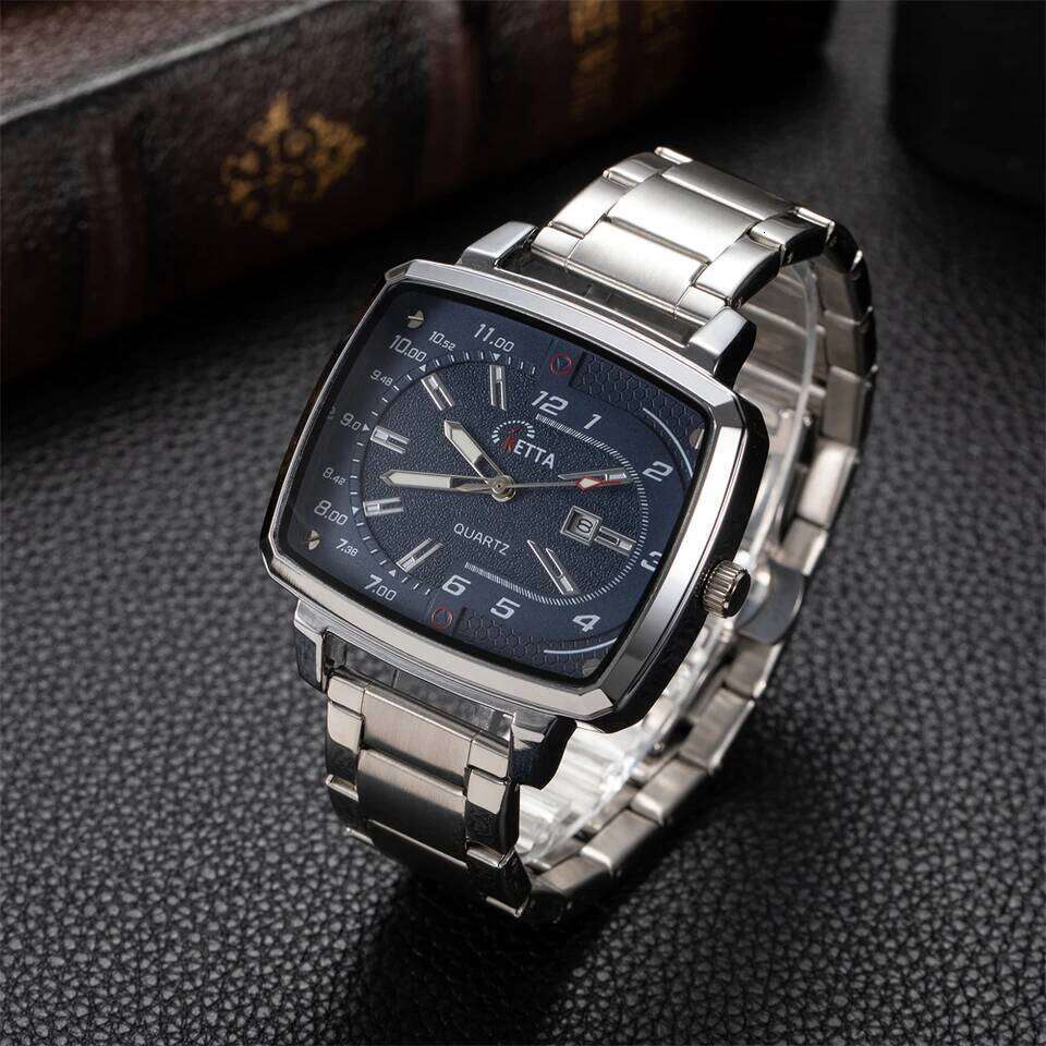 KETTA New Leisure Business Watches For Man Night Light Calendar Function Square Dial Waterproof Men's Quartz Watch reloj hombre