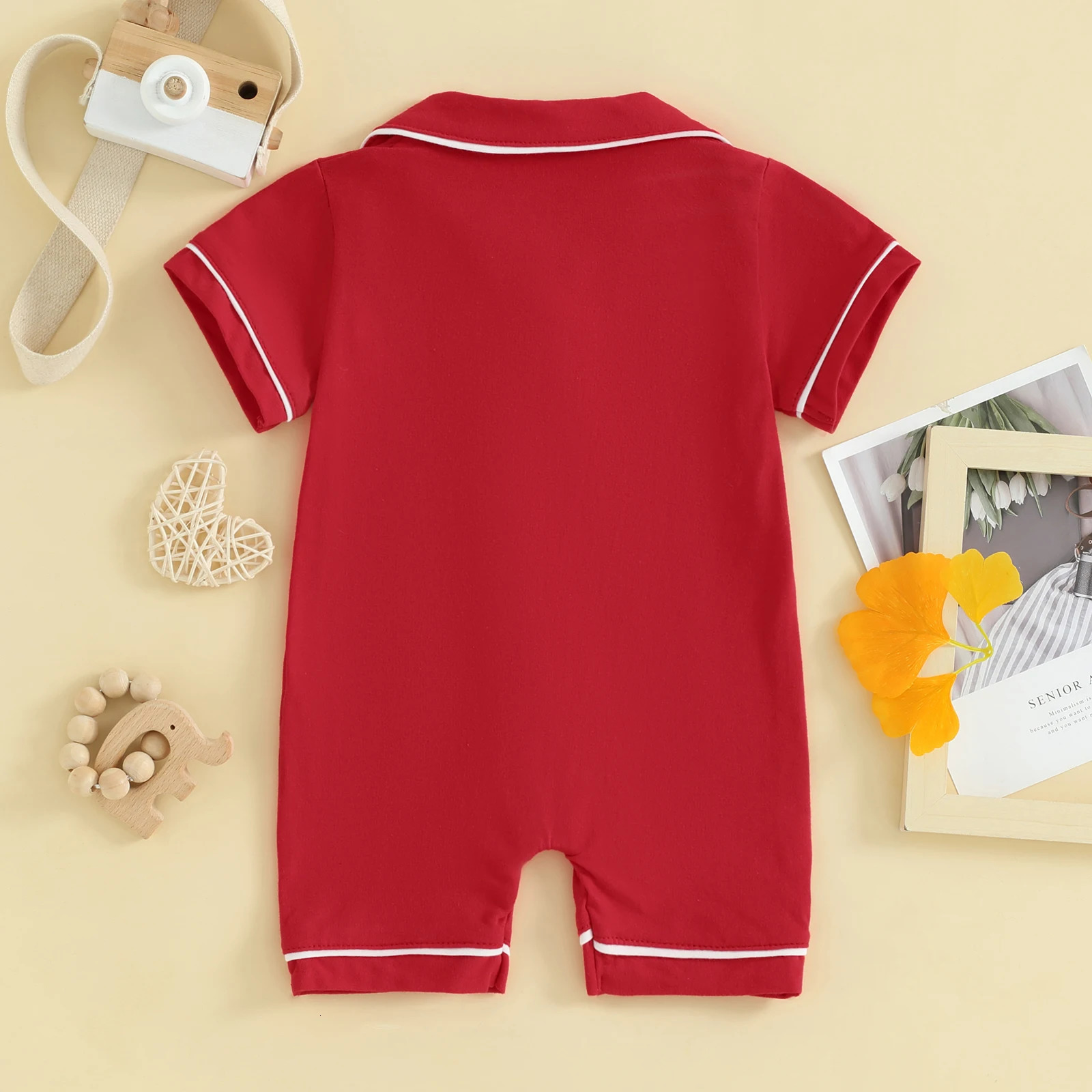 Pudcoco Baby Pajamas Rompers TurnDown Collar Short Sleeve Sleepwear Buttons Pocket Infant Sleepers Bodysuits 024M 260311