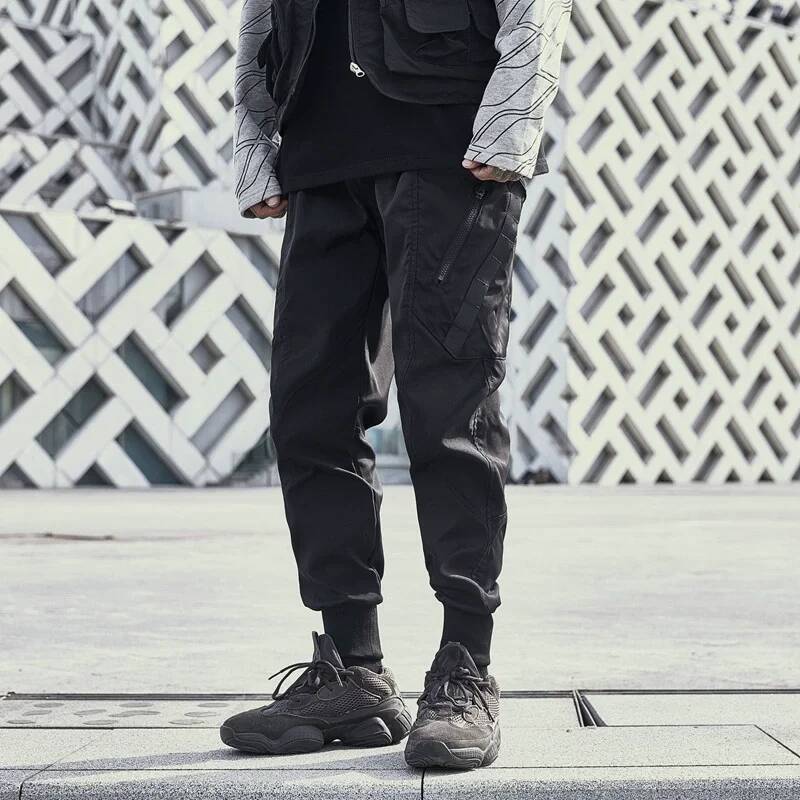 Tactical Joggers with Multi-Pockets Men's Cargo Pants Streetwear 2026 New Black Loose Harem Trousers Techwear Elastic Waist