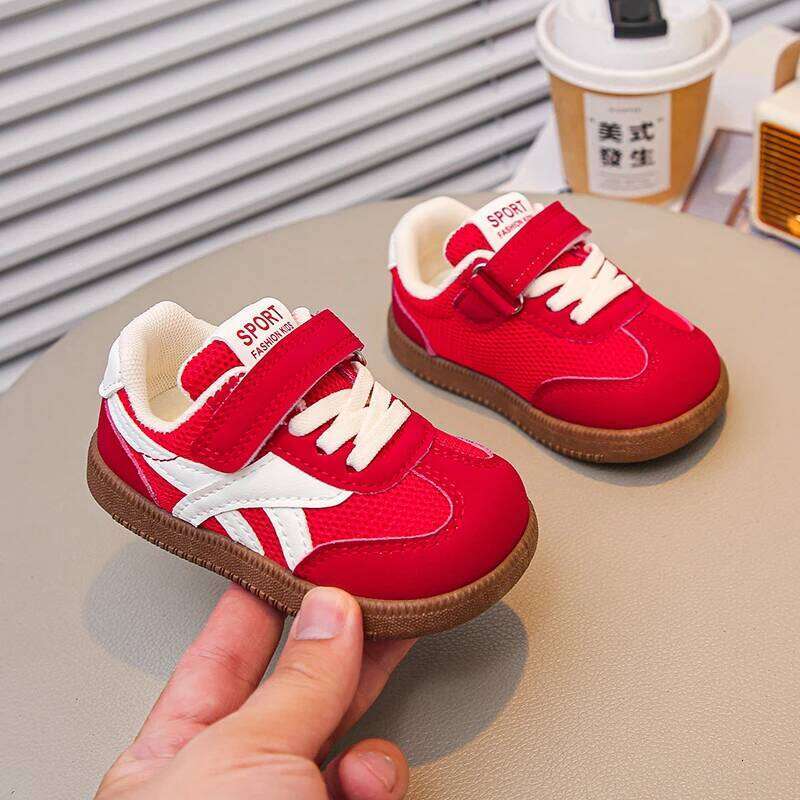 Children's Sneakers Size 18-29 Khaki Breathable Boys and Girls Single Spring Autumn Yellow Soft Kids De Training Shoes H260312