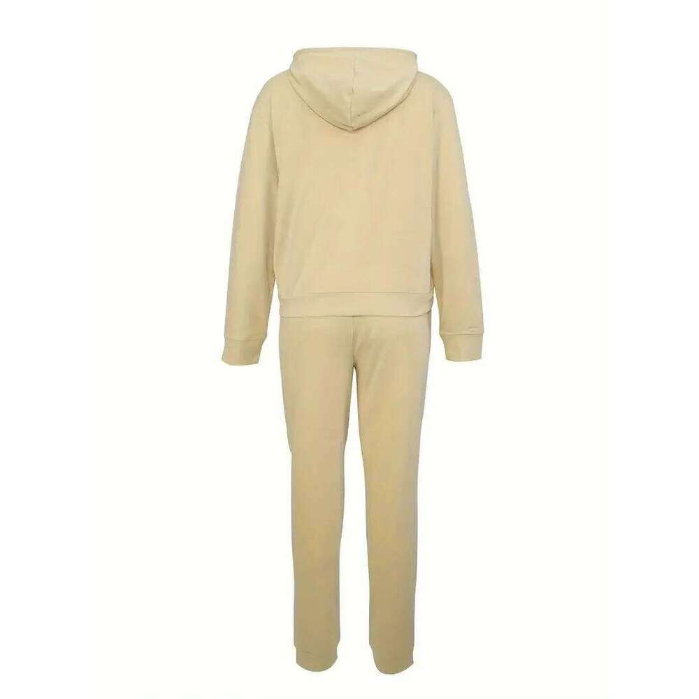 Women's autumn and winter fashionable casual eyelash eye pattern printed thick warm hooded sweatshirt+sports pants set C260312