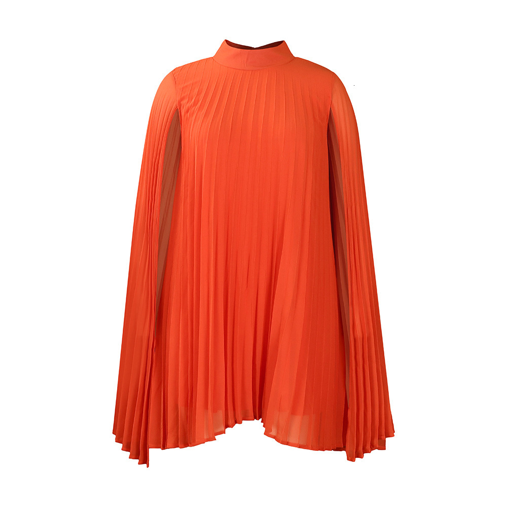 D400 Womens Fashion 2023 New Elegant Fashion Chiffon Pullover Cape Batwing Sleeve Plus Size Dress