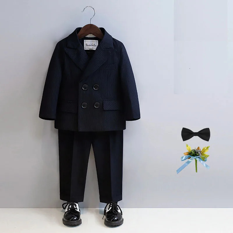 Children Black Piano Suit Kids Wedding Party Pograph Flower Boys Tuxedo Dress born Baby 1 Year Birthday Costume 260311