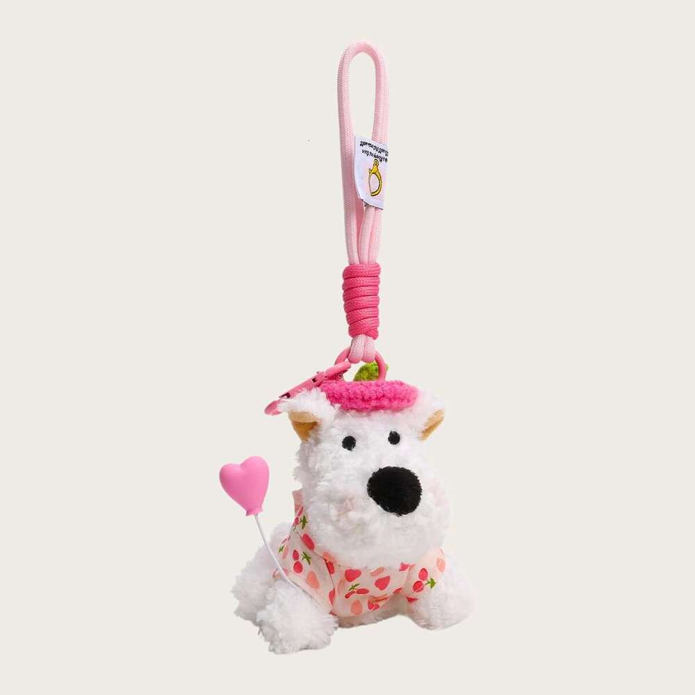 Cute West Highland plush pendant bag decoration doodle puppy doll keychain accessory birthday gift