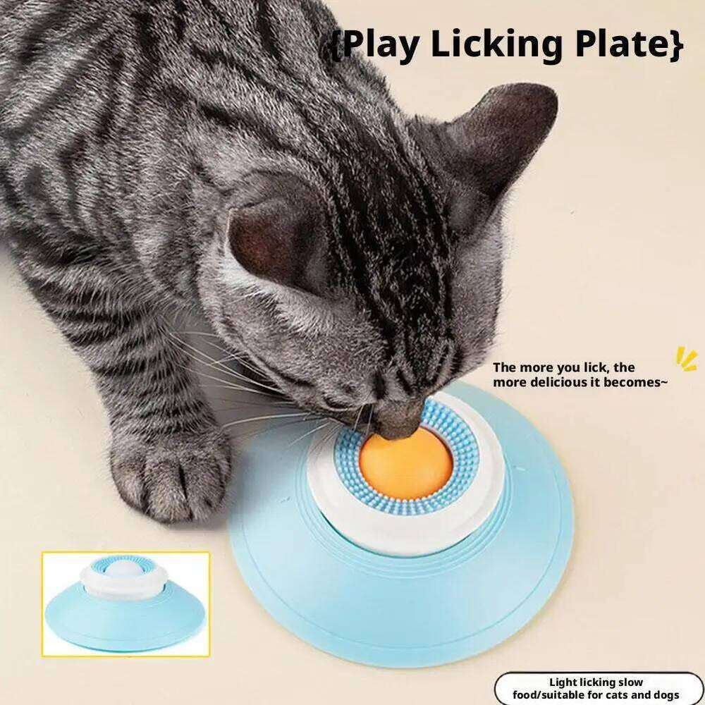 Cat Bowls for Liquid Anxieties Slow Feeder with Dog Lick Ball Treat Dispenser Non-Slip 26Y0312