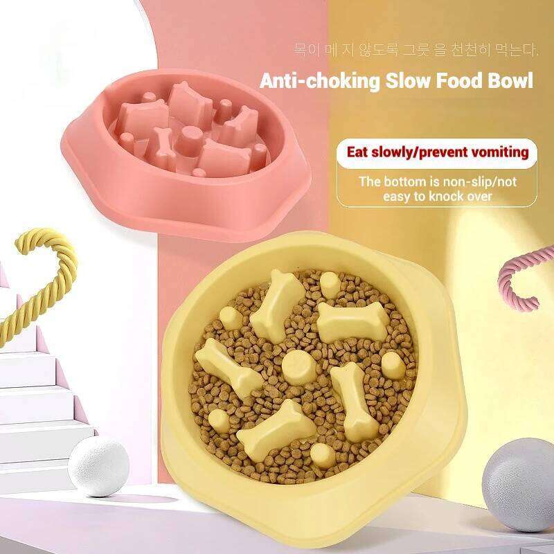 Bowls Feeder 1.5 Cups Feeding Small Medium Breed Puppy Bowl for Fast Eater Dog Dishes to Slow Down Eating Maze 26Y0312
