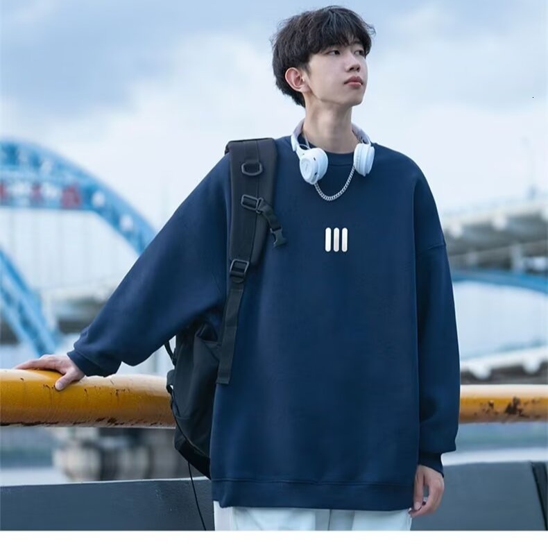 Trendy Brand Men's Sweatshirt New Autumn And Designer Hoodie Winter Fleece-lined Loose Casual Trendy Couple's Sports Crew Neck Top Jacket