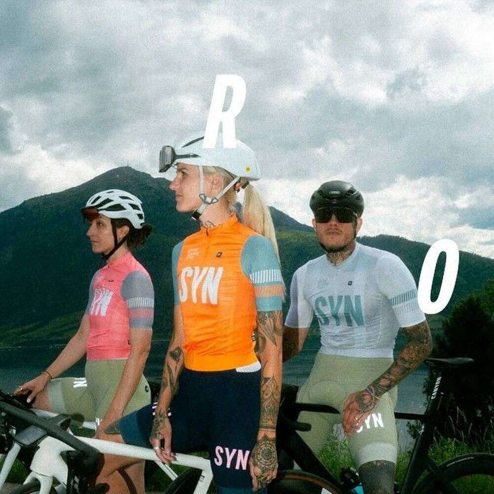 Silver-gray new SYN suit men's short-sleeved cycling jersey and bib shorts road matching Cycling Clothing 26Y0311