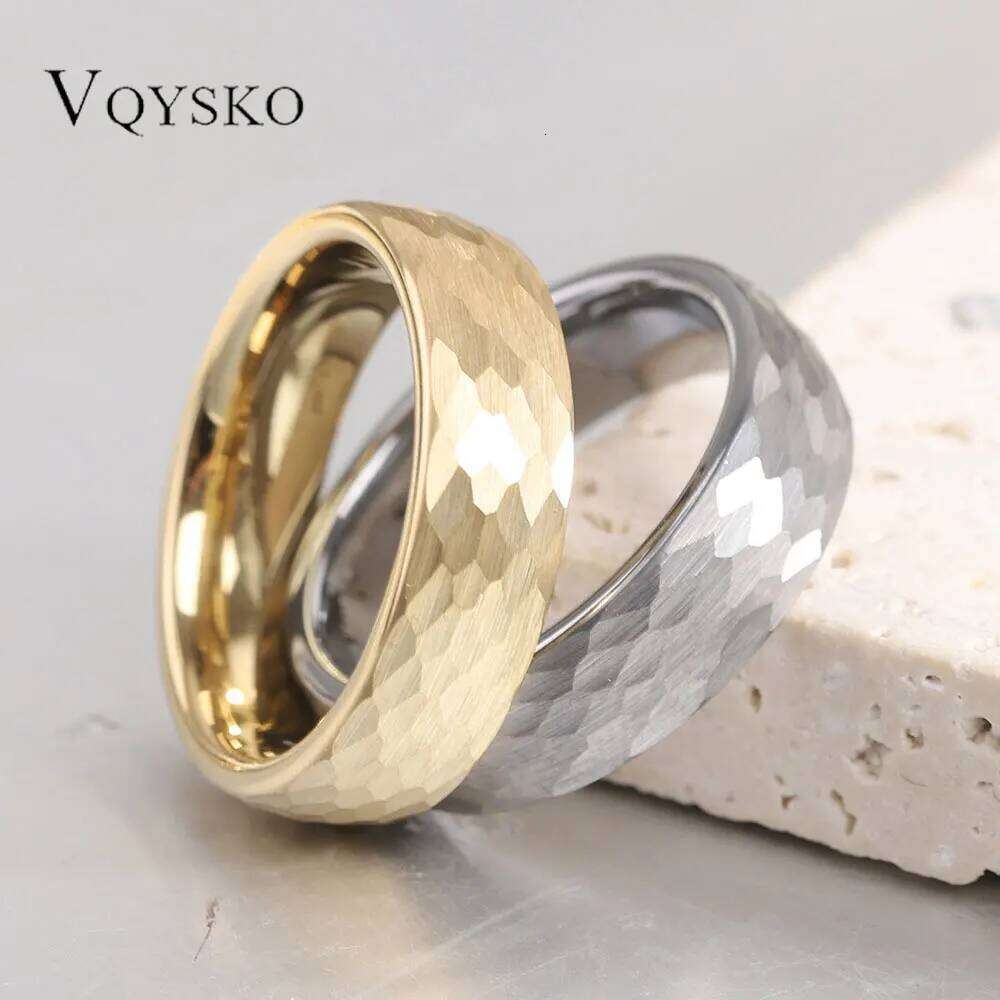 Fashion Retro Fish Scale Pounding Pattern Titanium Rings For Men Women Stainless Steel Couple Ring Wedding Engagement Jewelry H260312