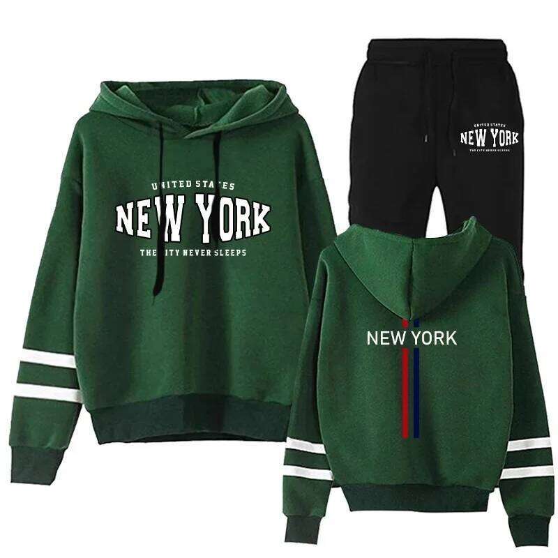 Women's Tracksuit Hoodies Fashion Casual Daily Hot Sale Single Piece Stripe Sweatshirt and Pants Comfort Outdoor Jogging Quality C260312