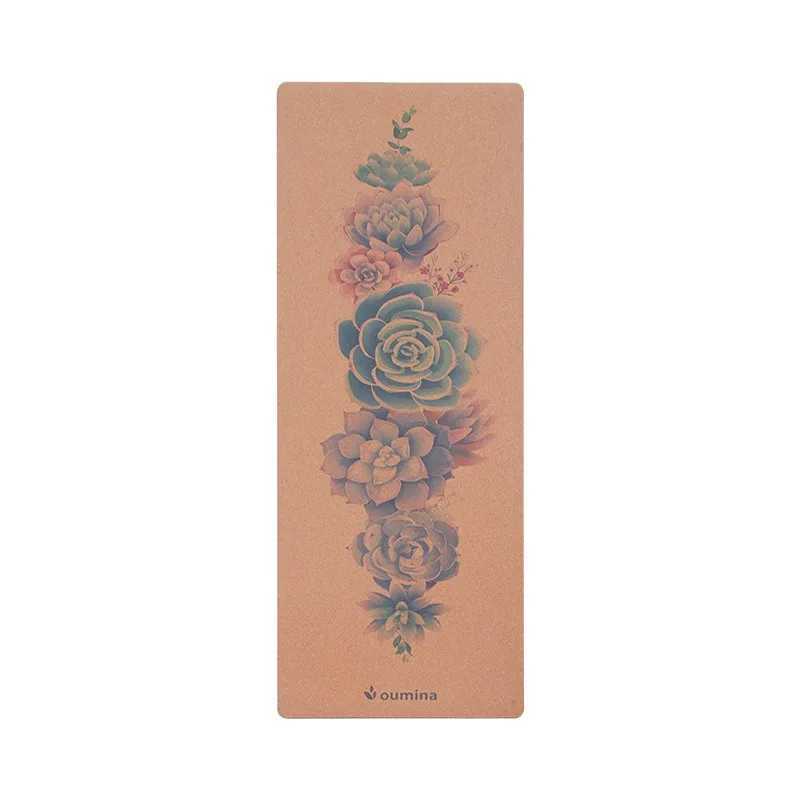 YTYIN Custom Printed Eco-Friendly 3mm Thickness Non-Slip Cork Natural Rubber Yoga Pilates Mat Customized With Non-Slip Su M260312