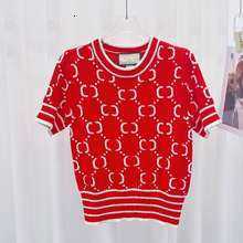 2025 New Womens Fashion Versatile Classic Round Neck Knitted Short Sleeve TopT260312