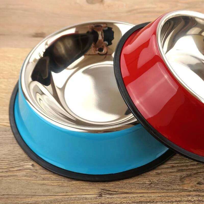 Custom Name Dog Cat Stainless Steel Pet Colorful Water Food Non slip dining basin Circular Personalized Bowl Multi size 26Y0312