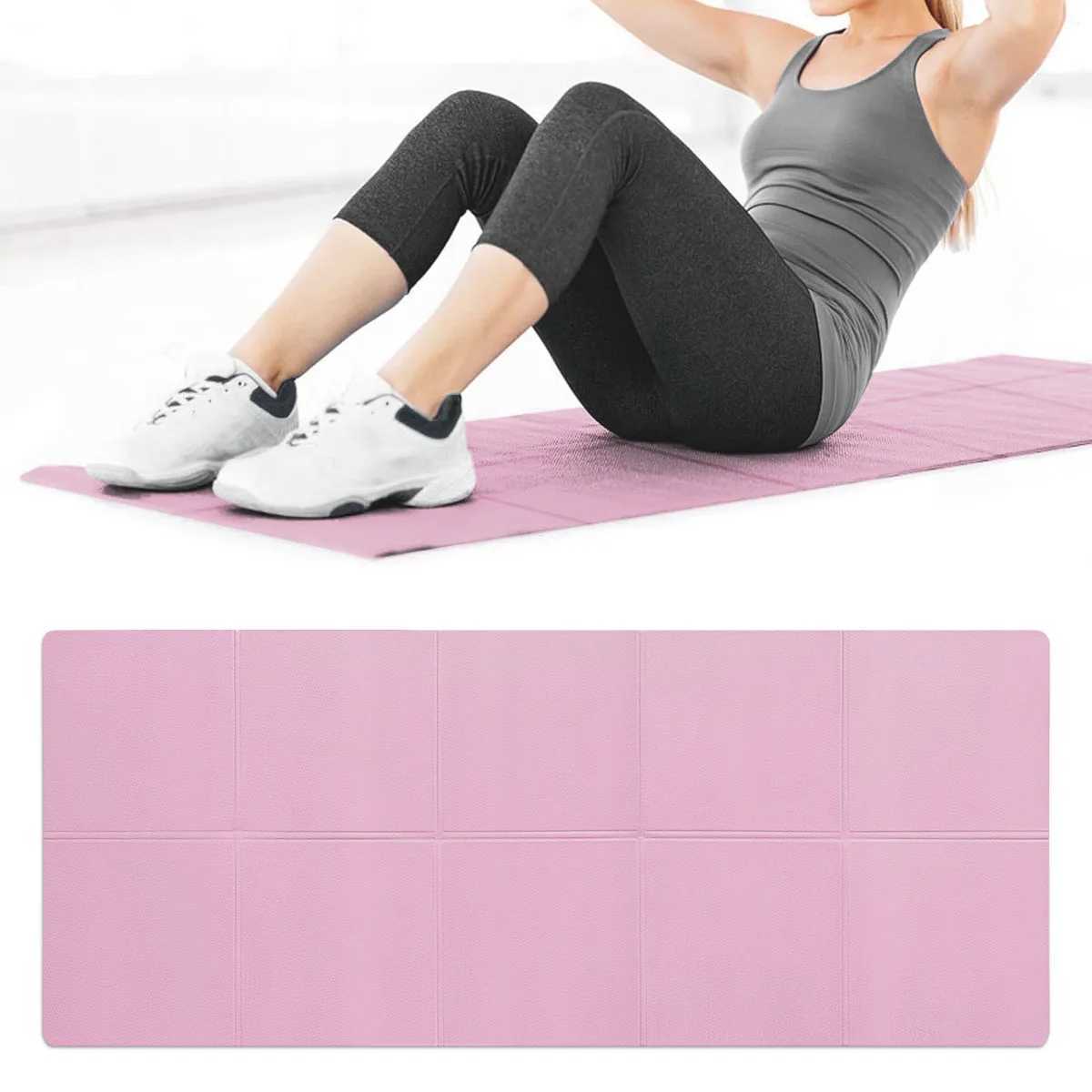 FoldabLE Yoga Mat Eco Friendly EVA Folding Travel FitnESS Exercise Mat 3/4/6mm ThicknESSes for Yoga Floor Workouts M260312