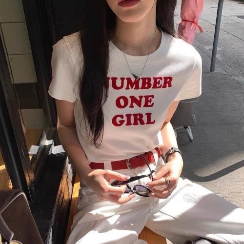 Solid Color Letter Print Designer Short-sleeve Summer Top Designer Shirt O-neck Slim-fit Women's Short-sleeve T-shirt Polo Shirt Casual Fashion K