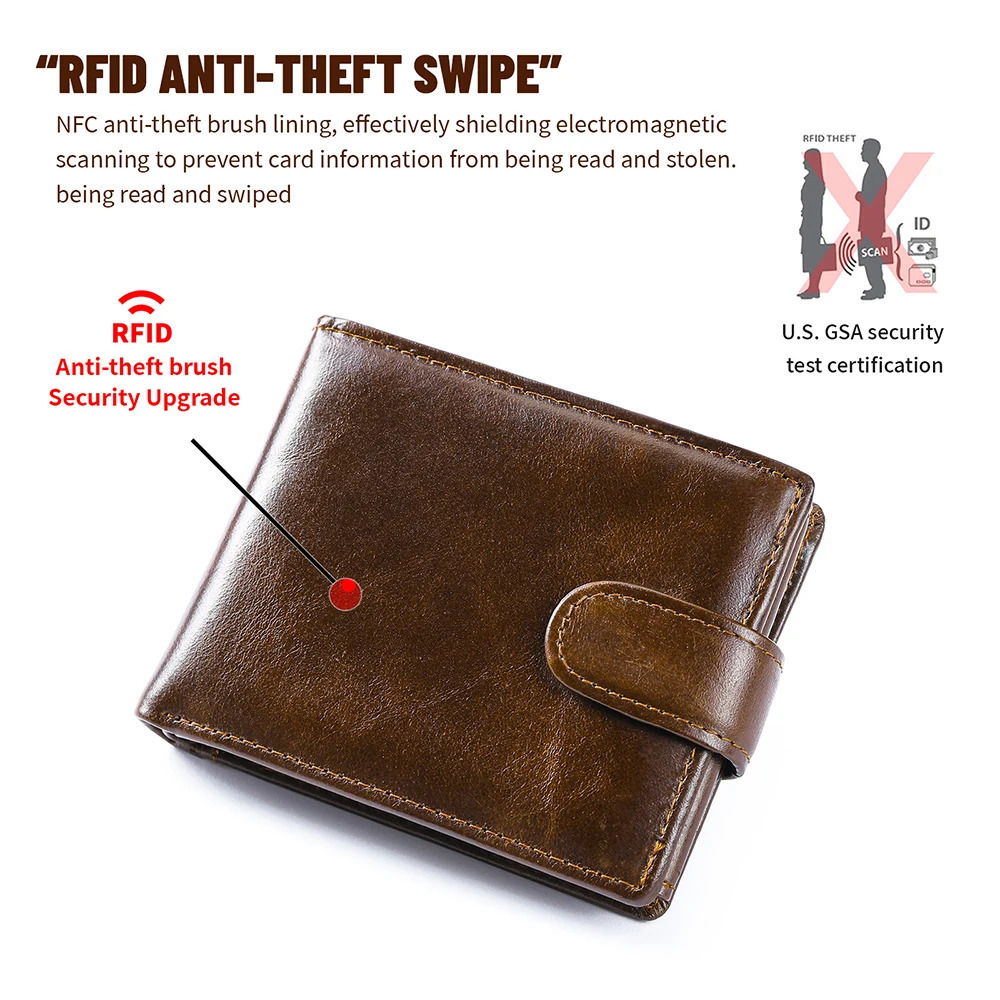 WESTAL RFID er Wallet Men Genuine Leather RFID Wallet Front Coin Pocket Purse Money Bag Leather Card Holder Wallet for Men 260304