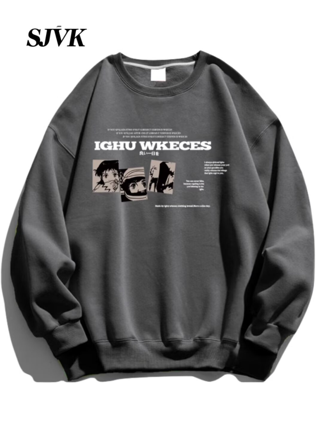 Heavyweight Printed Sweatshirt For Men Designer Hoodie Autumn New Retro Style Round Neck Loose Casual Hoodless Jacket
