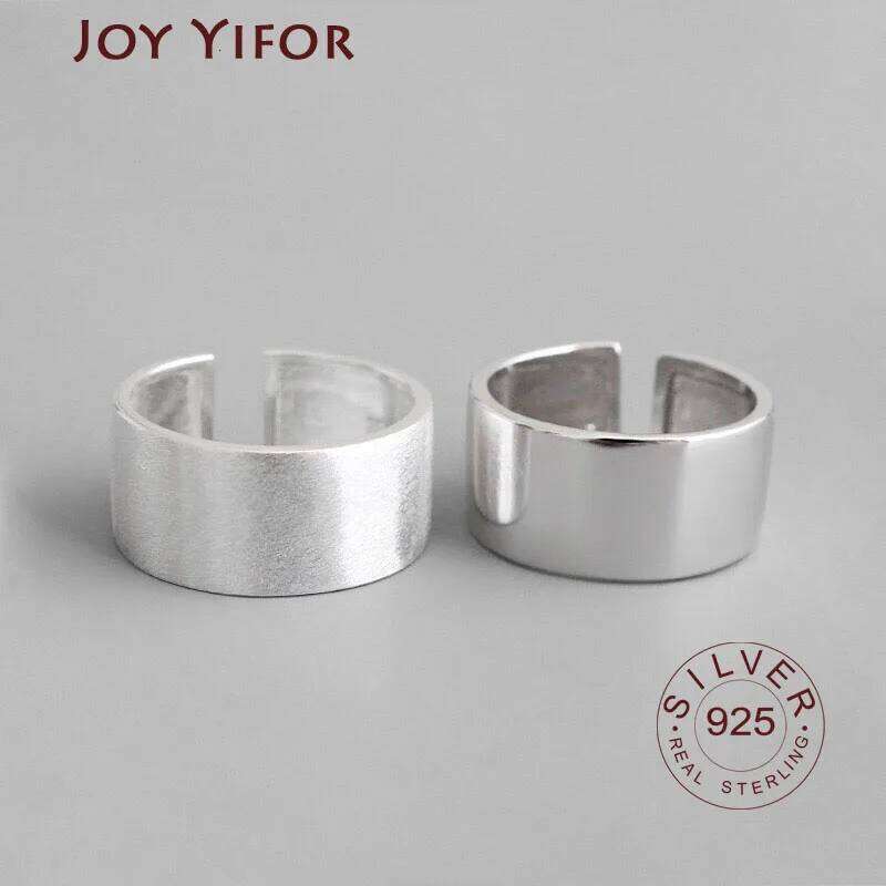 925 Sterling Silver Chic style Open Ring For Big Smooth Wide Face Rings for Women Punk Style Bijoux Femme H260312