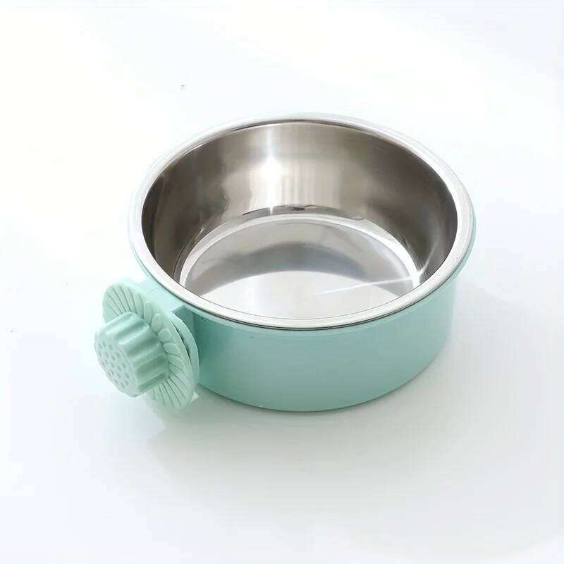 anti-tip Fixed Hanging Dog Cage Stainless Steel Drinking Bowl Pet Supplies 26Y0312