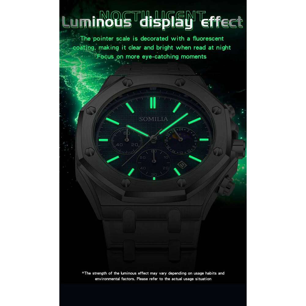 SOMILIA 2311 with Needles Waterproof Luminous Calendar Stainless Steel Strap Men's Quartz Watch 2025
