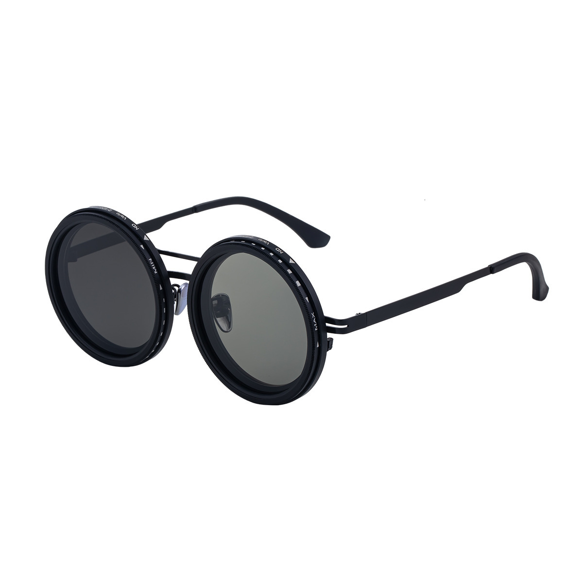 2026 New Fashion Round Frame ND Adjustable Outdoor Sun Protection Sunglasses for Men,