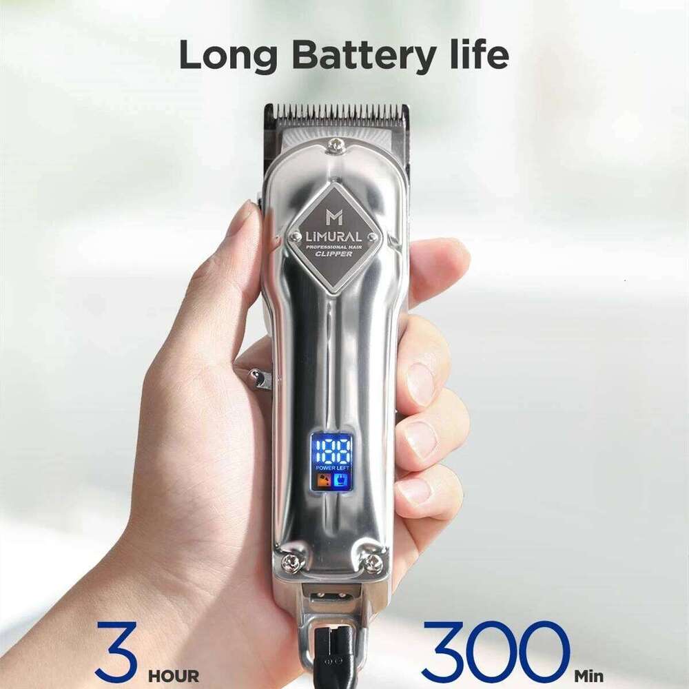 N Top Limural Professional Cordless Clippers Hair Cutting Beard Trimmer Barbers Grooming Kit Rechargeable for Men C260312