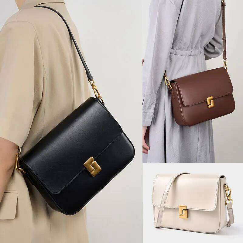 Luxury Genuine Leather Women 2025 New Women's Shoulder Bag High Quality Cowhide Square Crossbody Bags Designer Handbags