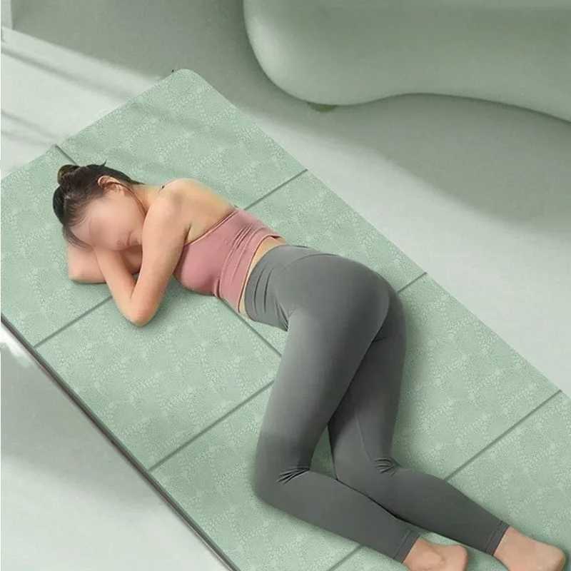 Foldable Yoga Mat Portable Thickened Fitness Mat For Pilates And Floor Exercises Double-sided Non-slip Nap Mat M260312