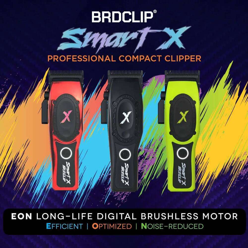 Brushless Motor 7200RPM Professional Clipper BRDCLIP 8198 Strong Cutting Force Blade Barber Hair Trimmer Base Charger C260312