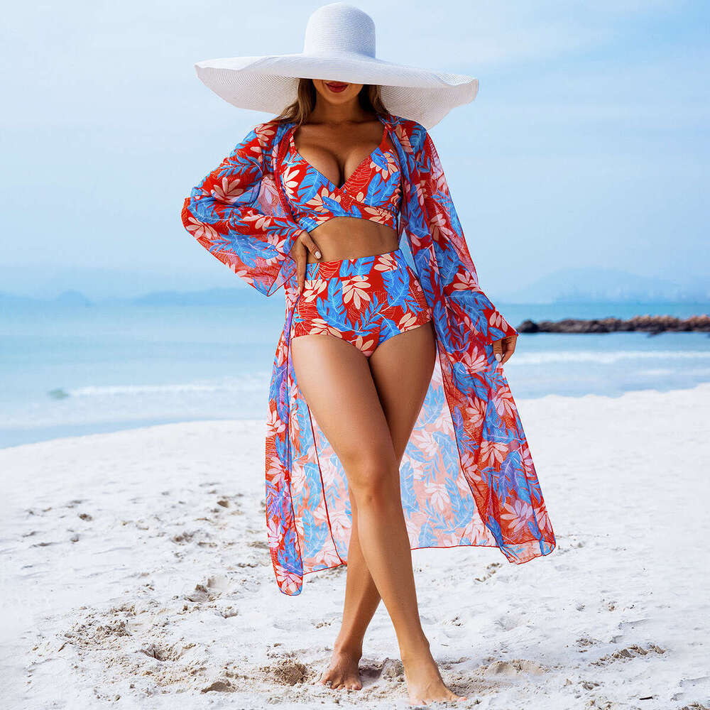 New European and American fashion high-end sexy swimwear three-piece bikini women's swimsuit