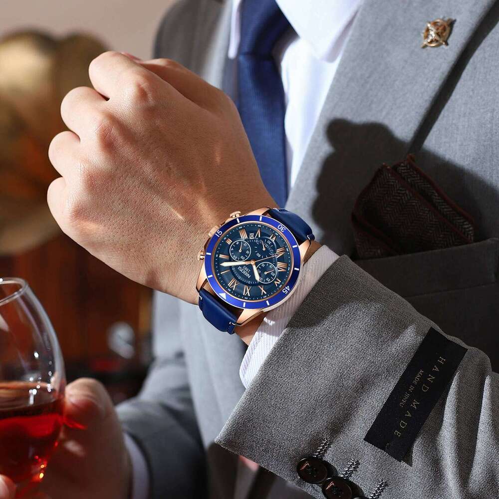 NIBOSI Sport Top Brand Luxury AQUANAUT Quartz Watches for Men Waterproof Luminous Fashion Leather Watch Reloj Hombre