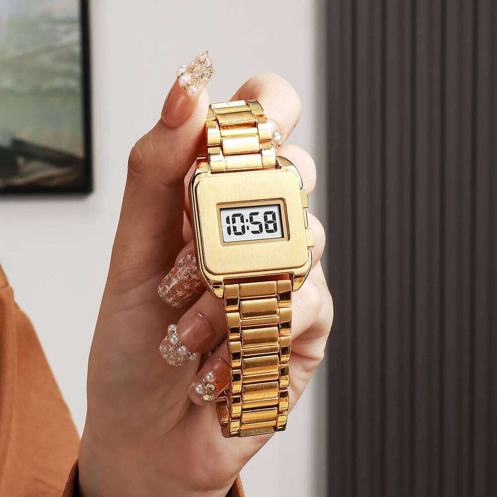 Simple digital men's electronic watch Arabic numerals show conspicuous wearing time as gifts for grandpa's daily life.