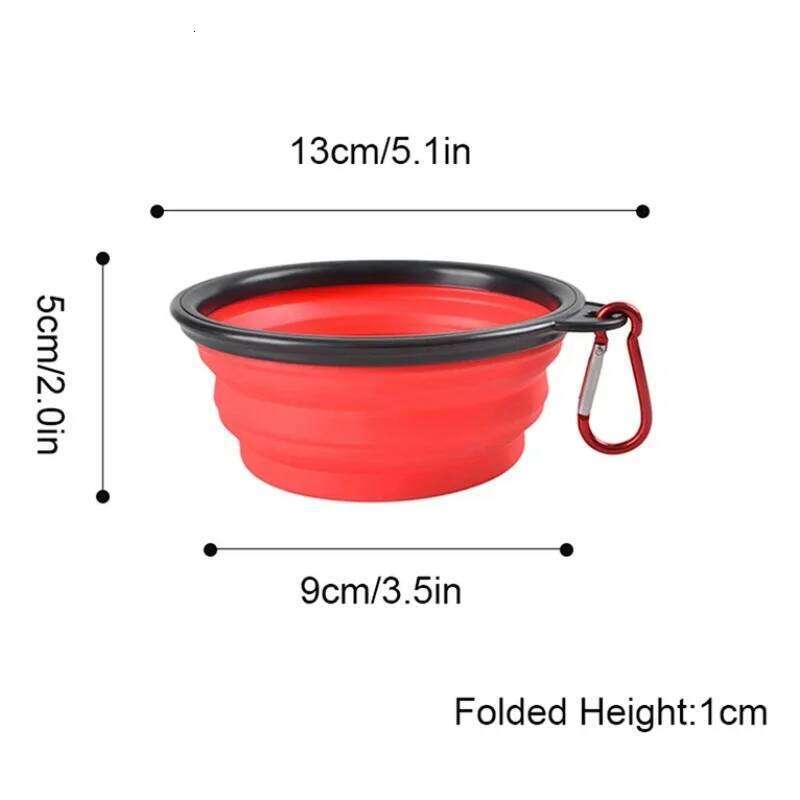 New 350ml With Keychain Pet Portable Travel Dog Convenient Cat bowl Non-deformable Folding Bowl 26Y0312
