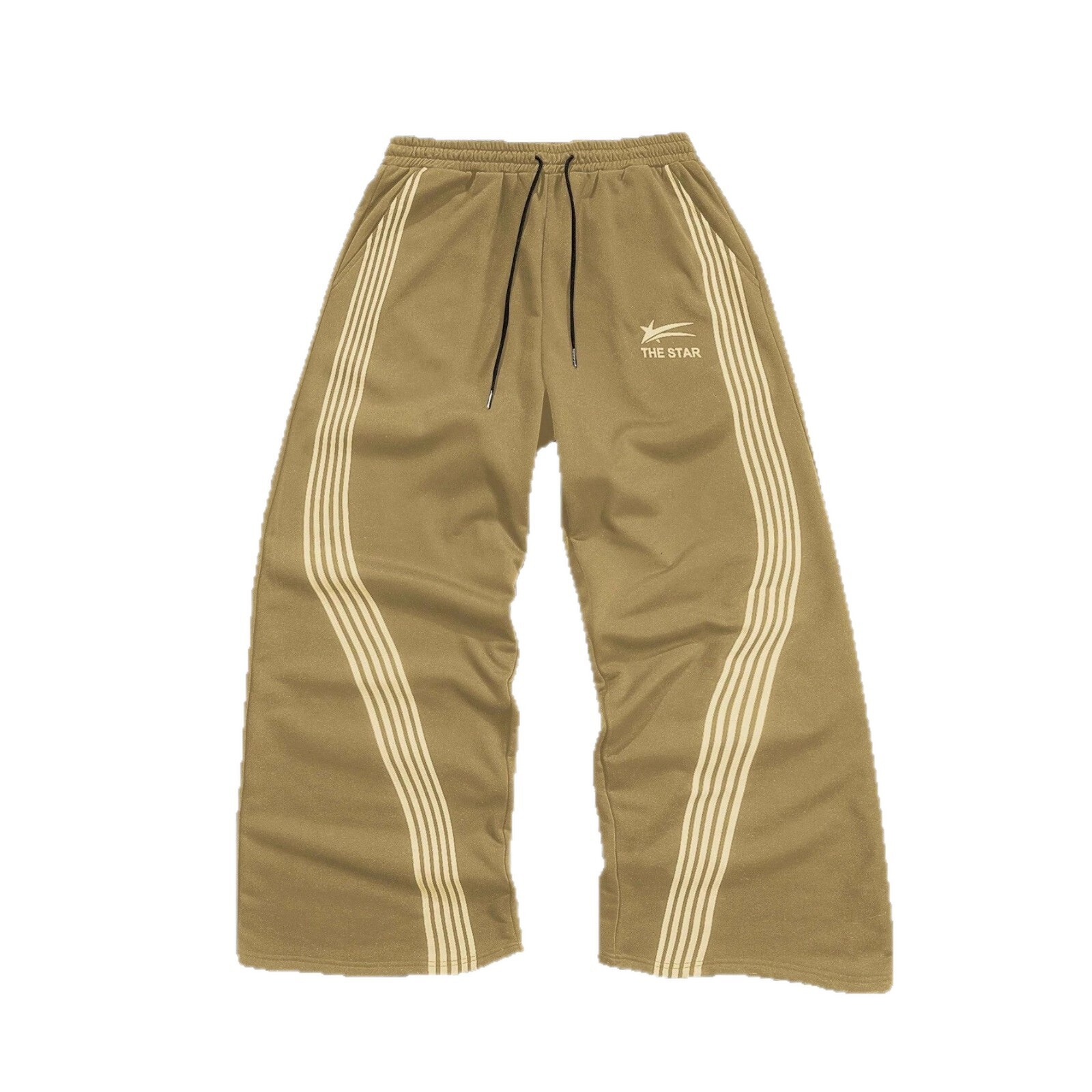 Luxury Brand Designer Clothes Striped Print Sports Sweatpants Autumn Casual Men's Street Fashion Versatile Wide-Leg Long Pants