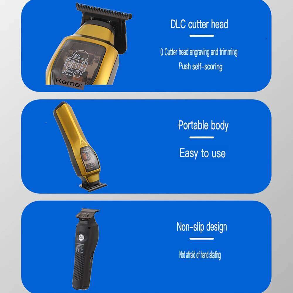 Kemei Professional Barber Zero Gapped bald head Hair Clipper Cordless men finish hair cutting machine Beard Trimmer C260312