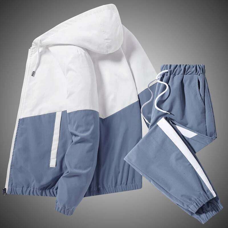 2026 Men Tracksuit Casual Joggers Hooded Sportswear Jackets And Pants 2 Piece Sets Hip Hop Running Sports Suit