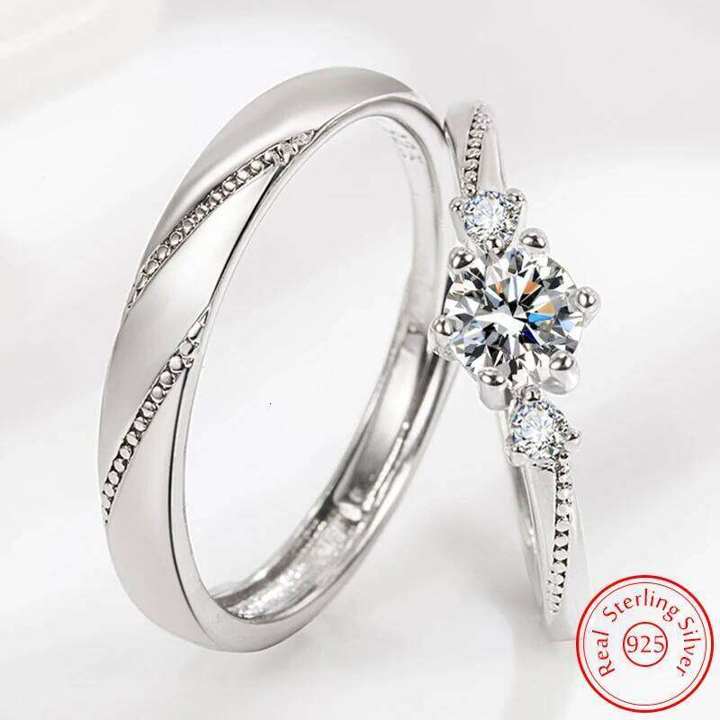 925 Sterling Silver New Lady's High Quality Fashion Jewelry Crystal Zircon Couple Ring For Man XY0339 W260311