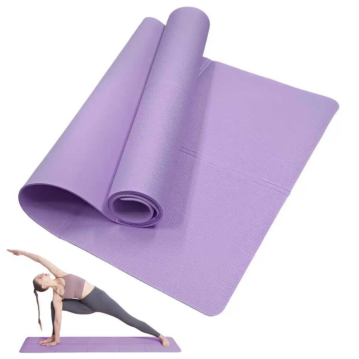Purple Foldable Yoga Mat Eco Friendly EVA Folding Travel Fitness Exercise Mat 3/4/6mm Thicknesses for Yoga Pilates Workouts M260312