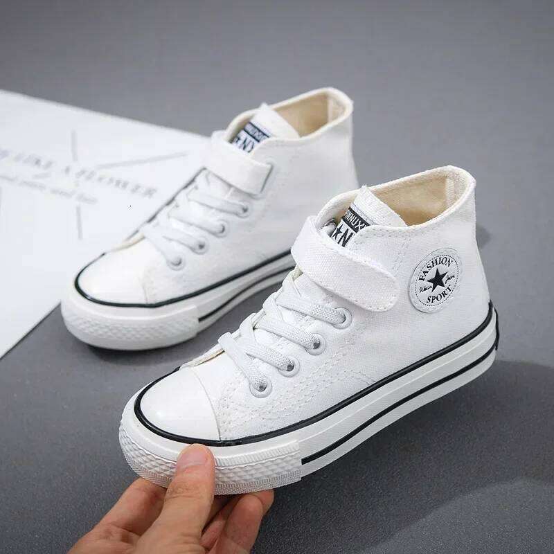 New Fashion Canvas Flat Shoes, Children's High-top Non-slip Sneakers, Student Casual Shoes H260312