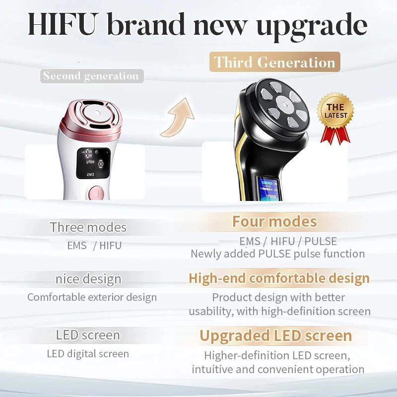 Mini HIFU 4-in-1 Ultrasonic Ems Micro Current Face Lift Rejuvenating Resistant Massager 260307