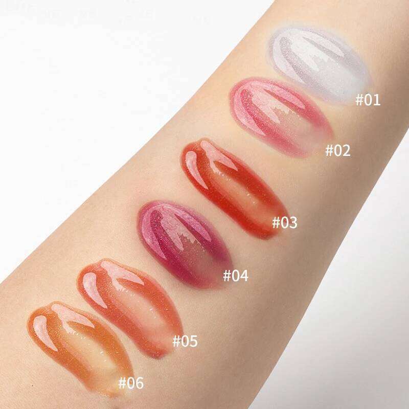 MAGIC CASA 6-Piece Set Water-Gloss Jelly Lip Oil - Plumping, Hydrating, Makeup Base, Long-Lasting Moisture W260311
