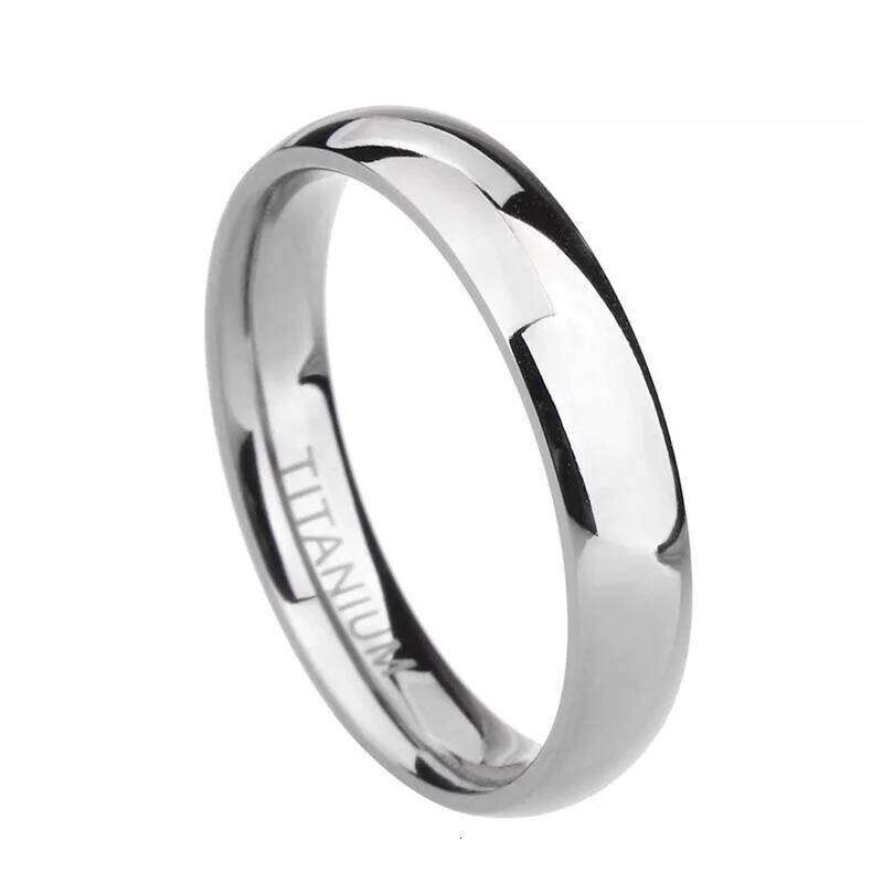 4mm Brand Silver Color Titanium Women's Rings Male Wedding Band Polished Engagement Ring Female Jewelry Never fade Size 3 -15 H260312