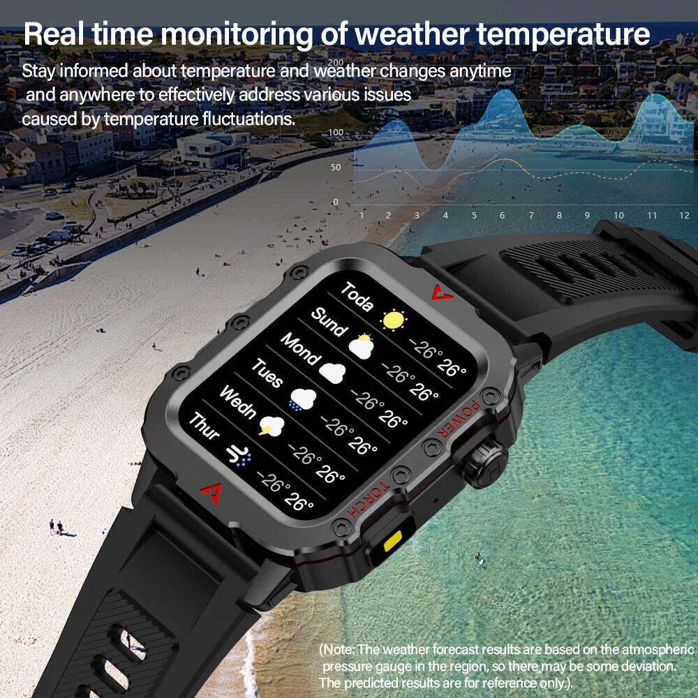 G.L Wear 2025 New Bluetooth Talk LED Flashlight Multi-function Outdoor Sports Smart Watch for Men Women