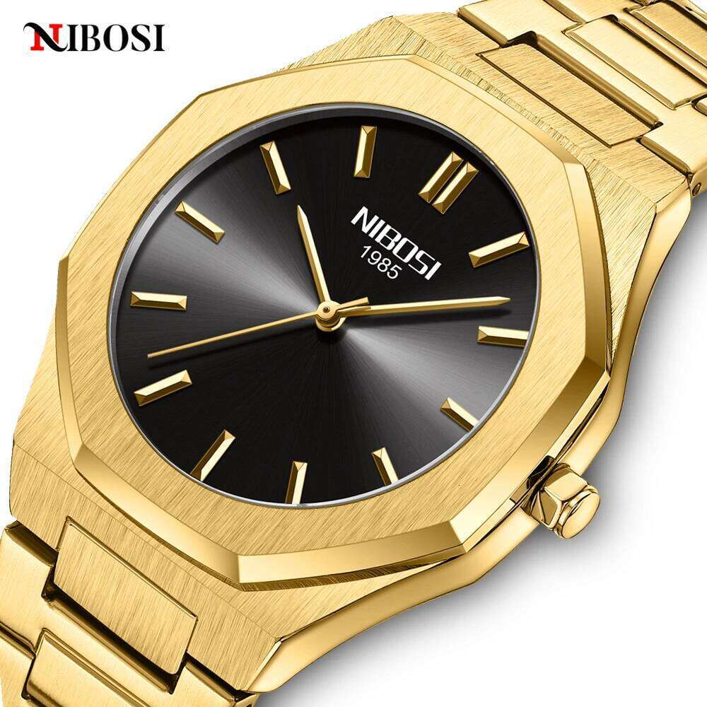 NIBOSI Men's Luxury Business Stainless Steel Watch For Sport Excellence Waterproof Wristwatch Tough Men Gift Clock Relogio