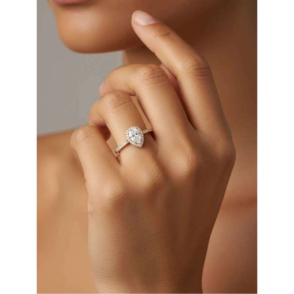 925 Sterling Silver Shiny Personalizd WaterDrop Zircon Ring For Women Anniversary Party Engagement High Quality Fine Jewelry H260312