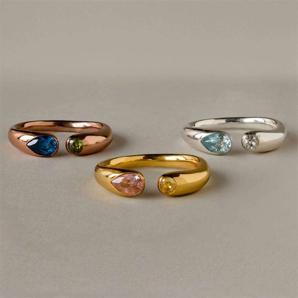 Stainless steel December birthstone ring inlaid with zircon gold plating for color preservation H260312