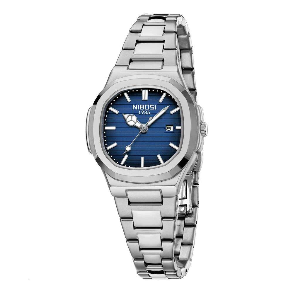 NIBOSI Luxury Square for Woman Waterproof Luminous Date Ladies Watch Stainless Steel Quartz Women's Watches Female Reloj