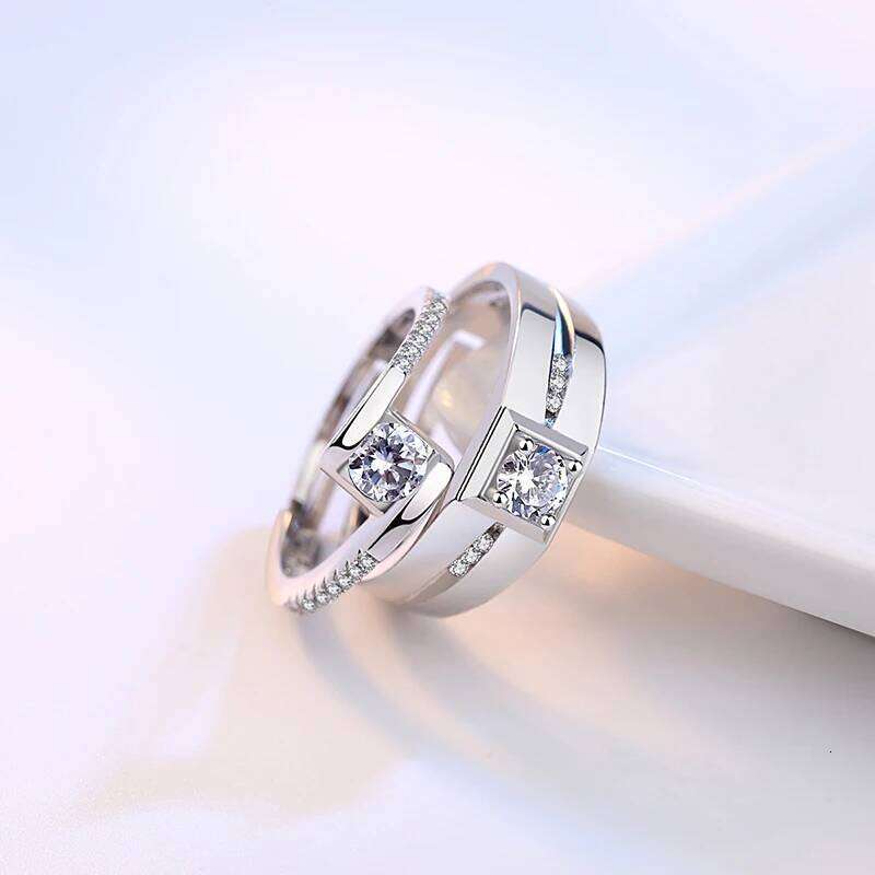 Real 925 Stelring Silver New Man's Couple Jewelry Fashion Crystal Zircon Ring For Woman XY0392 W260311