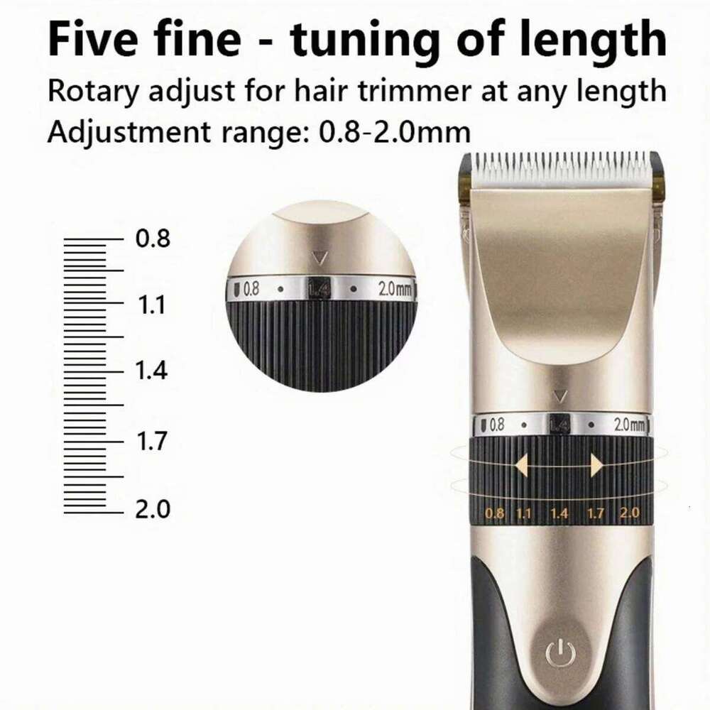 Clipper With Comb And 4 Caps,Haircut Blade,Body Sideburns Trimmer Low Noise Rechargeable Hair Cutting Machine C260312