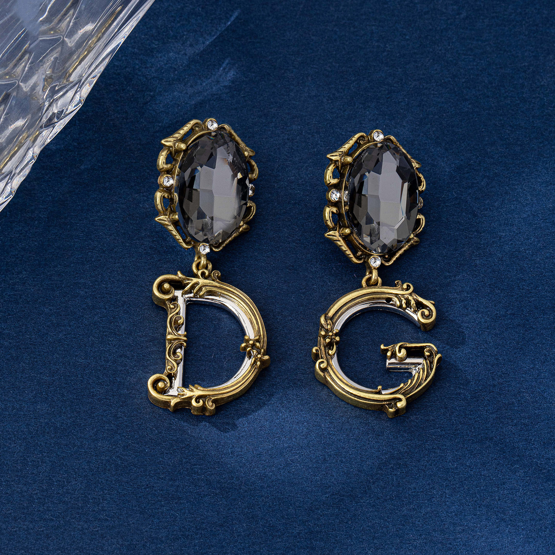 Luxury Brand Designer Jewelry Luxury Brand Designer Jewelry Vintage Crystal Palace Style Retro Earrings For Women, Hong Kong Style Light Luxury Exagge